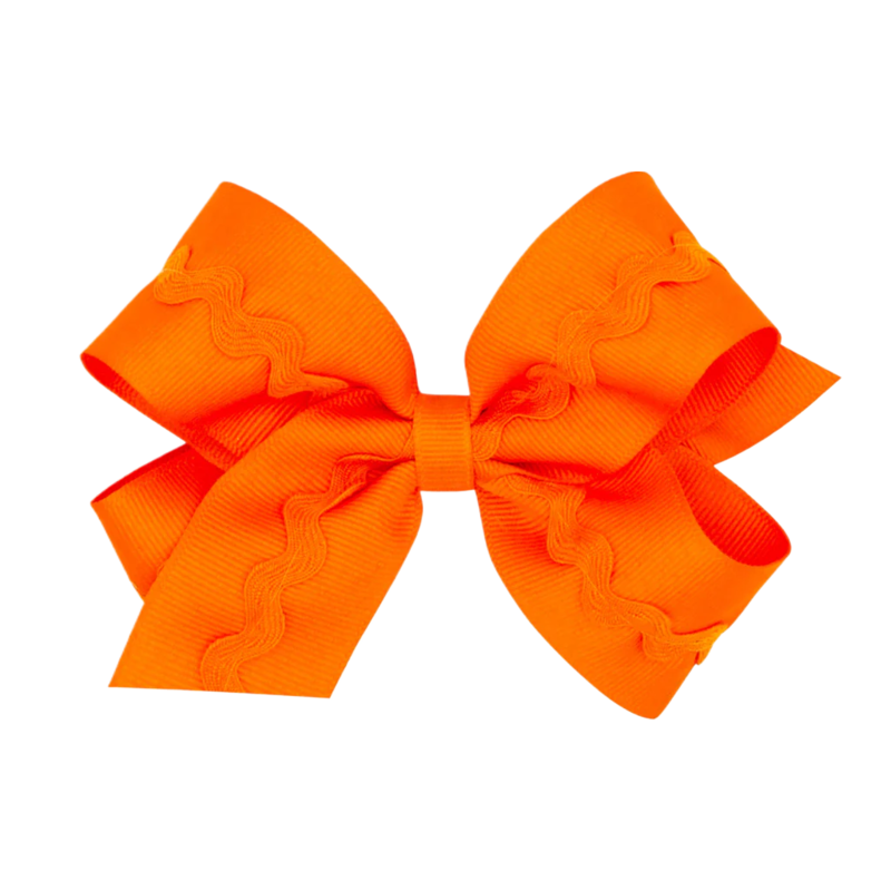 Wee Ones Wee Ones Medium Orange Ric-Rac Trim Bow