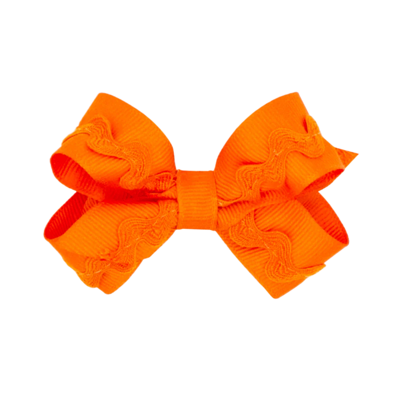 Wee Ones Wee Ones Mini Orange Ric-Rac Trim Bow