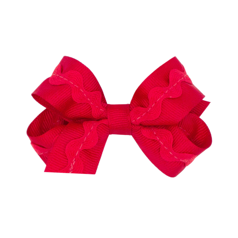 Wee Ones Wee Ones Mini Red Ric-Rac Trim Bow
