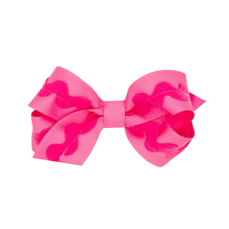 Wee Ones Wee Ones Mini Hot Pink Ric-Rac Trim Bow