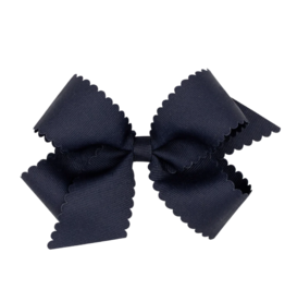 Wee Ones Wee Ones Medium Navy Scallop Edge Bow
