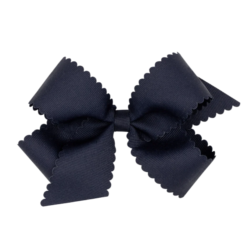 Wee Ones Wee Ones Medium Navy Scallop Edge Bow