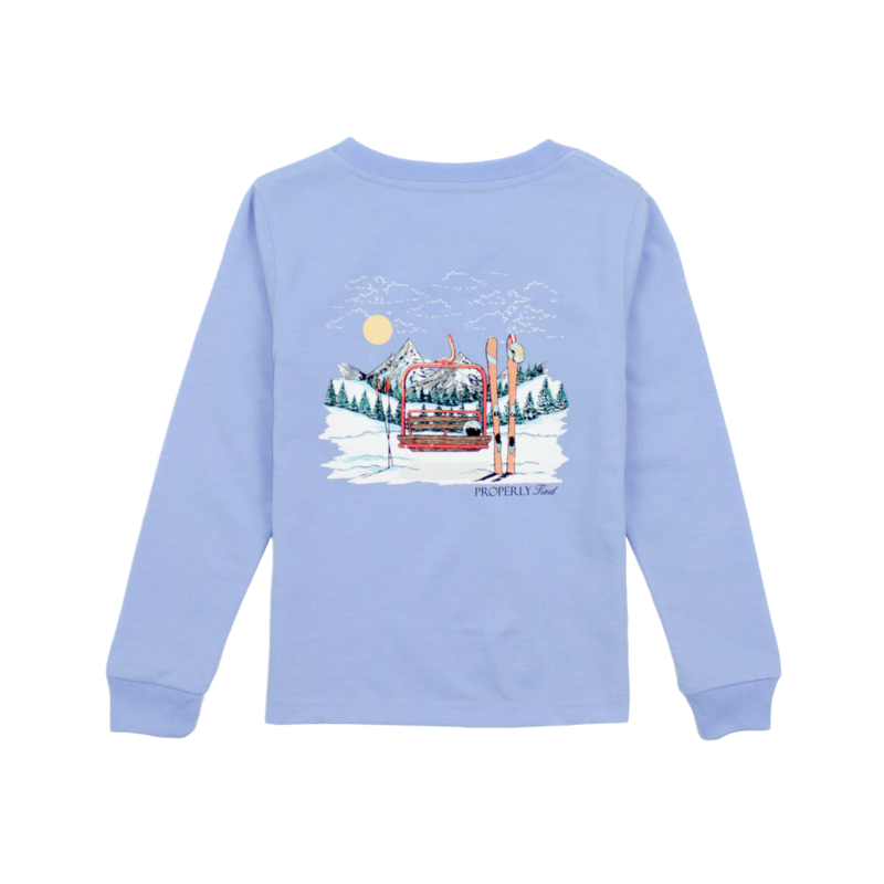 Properly Tied Properly Tied Light Blue LS Tee - Ski Lift
