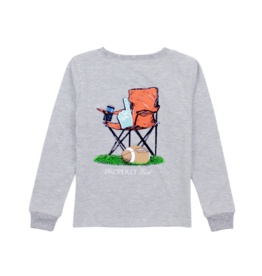 Properly Tied Properly Tied Light Heather Grey LS Tee - Sidelines