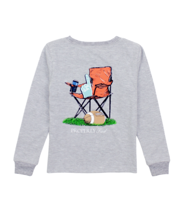 Properly Tied Properly Tied Light Heather Grey LS Tee - Sidelines