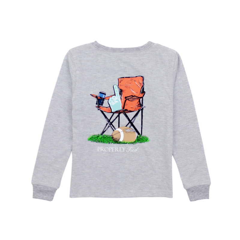 Properly Tied Properly Tied Light Heather Grey LS Tee - Sidelines