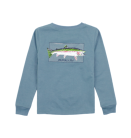 Properly Tied Properly Tied Steel Blue LS Tee - Rainbow Trout
