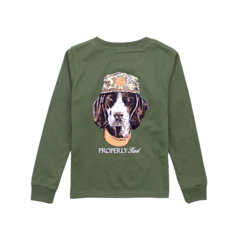 Properly Tied Properly Tied Olive LS Tee - Man's Best Friend