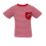 Claire & Charlie Claire & Charlie Football Pocket Red Stripe T-Shirt