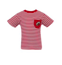 Claire & Charlie Claire & Charlie Football Pocket Red Stripe T-Shirt
