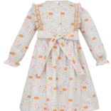 Claire & Charlie Claire & Charlie Pumpkin Print LS Smocked Ruffle Dress