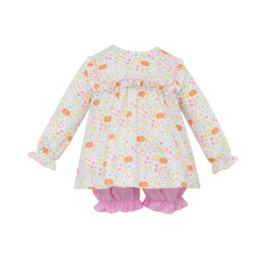 Claire & Charlie Claire & Charlie Pumpkin Print Bishop Bloomer Set