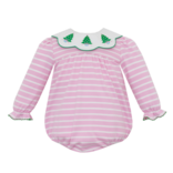 Claire & Charlie Claire & Charlie Christmas Trees Pink Stripe Bubble