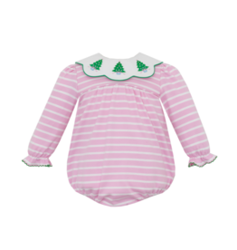 Claire & Charlie Claire & Charlie Christmas Trees Pink Stripe Bubble