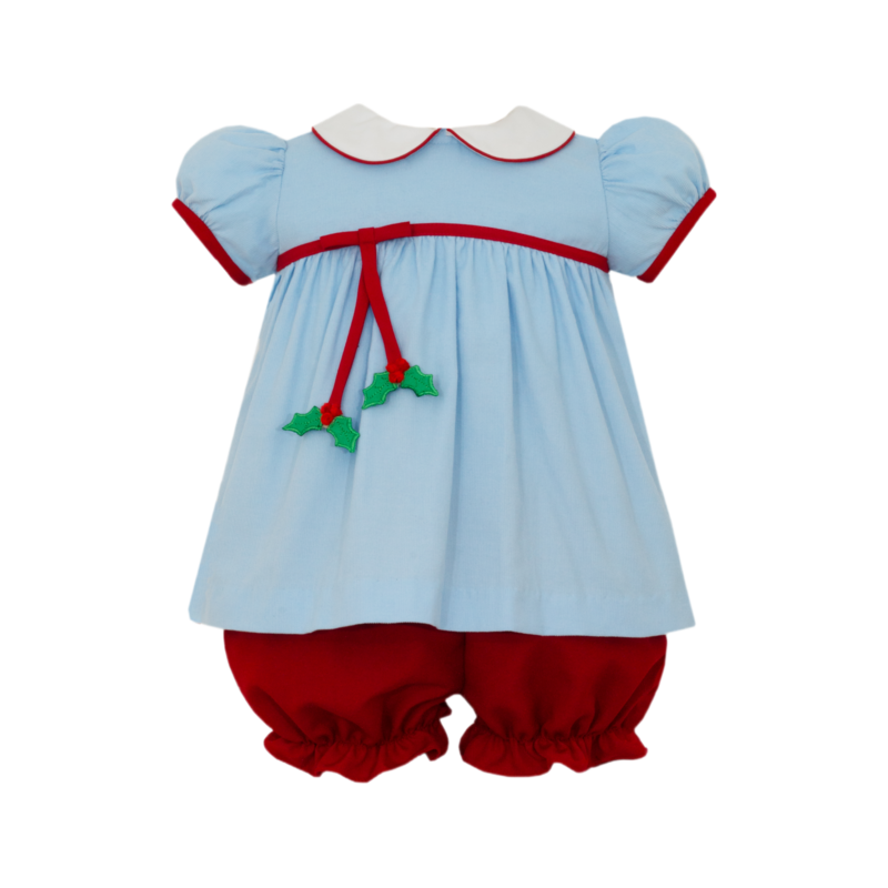 Claire & Charlie Claire & Charlie Holly Corduroy Bloomer Set