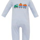 Claire & Charlie Claire & Charlie Pumpkin Train Long Romper