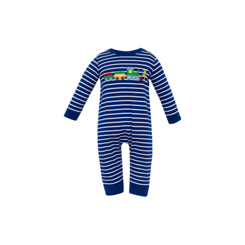 Claire & Charlie Claire & Charlie Train Long Romper