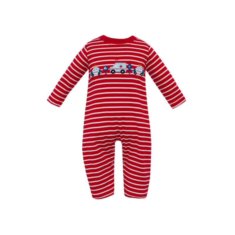 Claire & Charlie Claire & Charlie Emergency Cars Long Romper