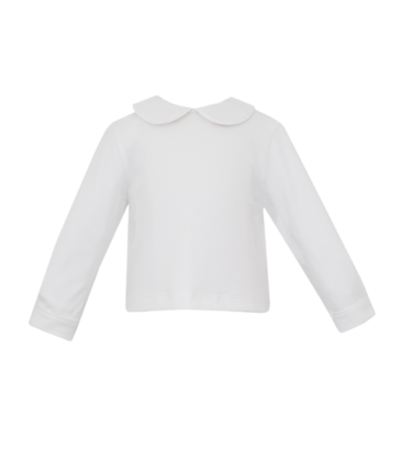 Petit Bebe Petit Bebe LS White Peter Pan Shirt