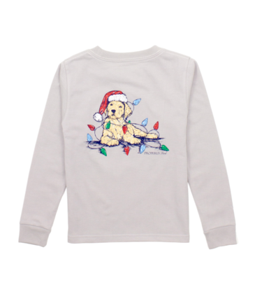 Properly Tied Properly Tied Ice Grey LS Tee - Santa Paws