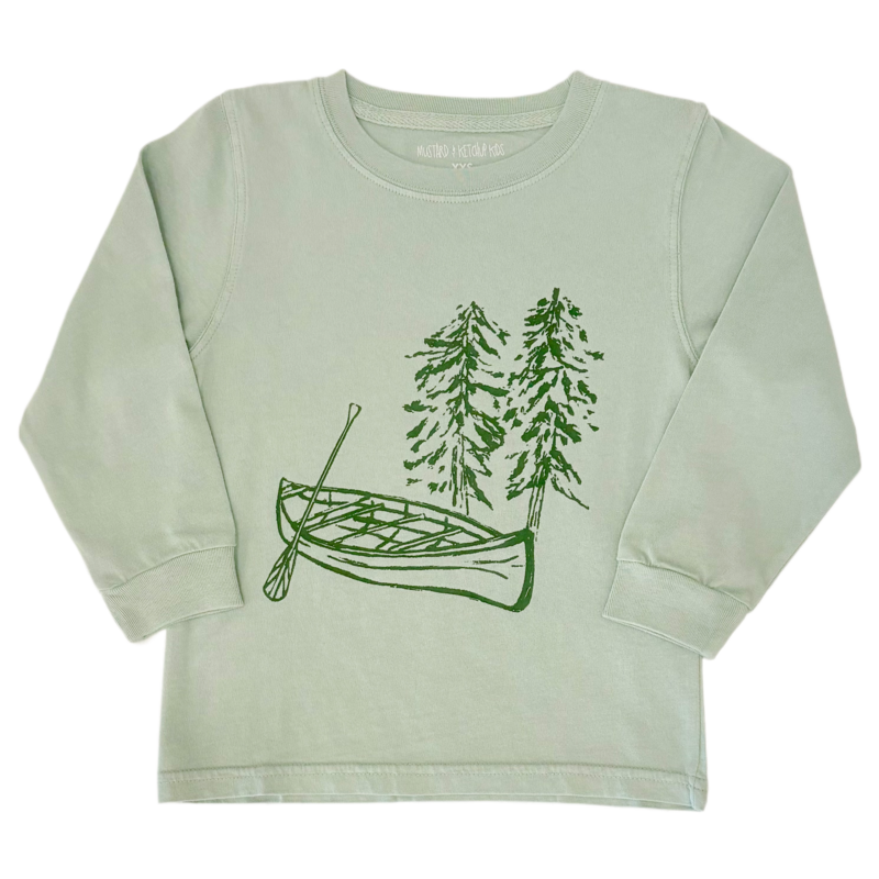 Mustard & Ketchup Mustard & Ketchup LS Light Green Canoe T-Shirt