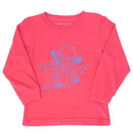 Mustard & Ketchup Mustard & Ketchup LS Pink Cowgirl Boots Era T-Shirt