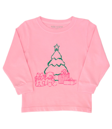 Mustard & Ketchup Mustard & Ketchup LS Pink Christmas Tree T-Shirt