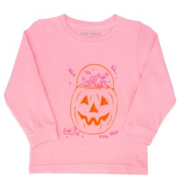 Mustard & Ketchup Mustard & Ketchup LS Pink Pumpkin Candy Bucket T-Shirt
