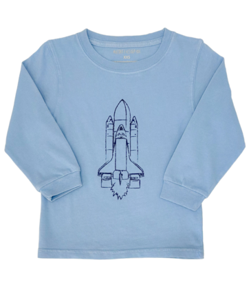 Mustard & Ketchup Mustard & Ketchup LS Denim Rocket Ship T-Shirt