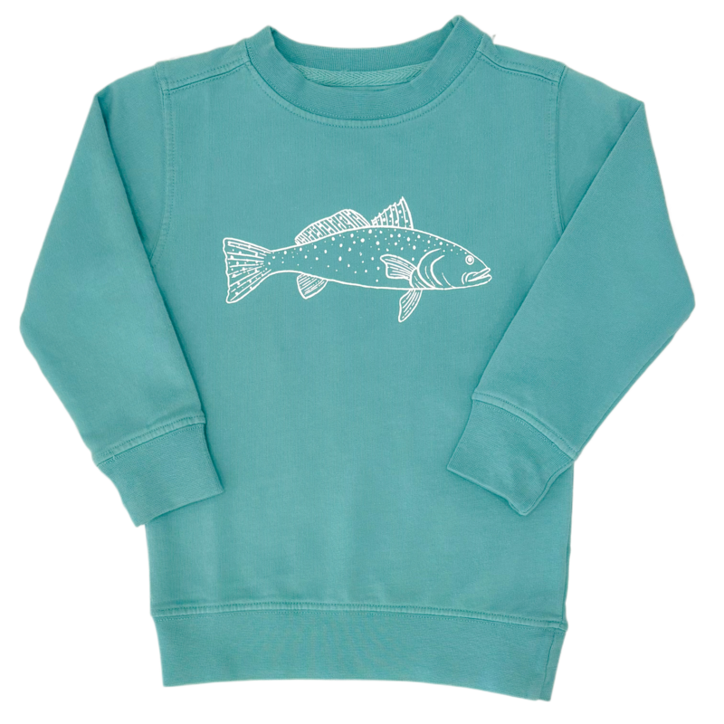 Mustard & Ketchup Mustard & Ketchup Seafoam Green Trout Sweatshirt