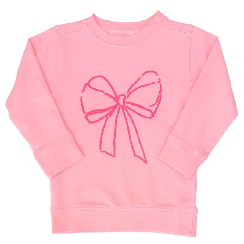 Mustard & Ketchup Mustard & Ketchup Light Pink Bow Sweatshirt