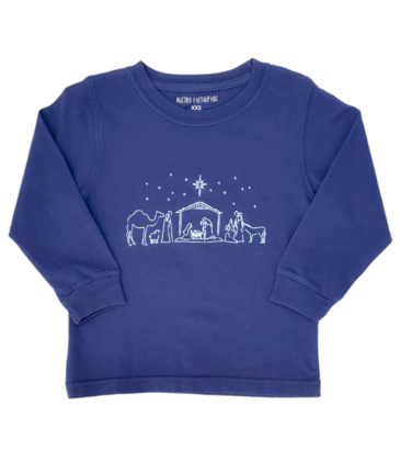 Mustard & Ketchup Mustard & Ketchup LS Navy Nativity T-Shirt
