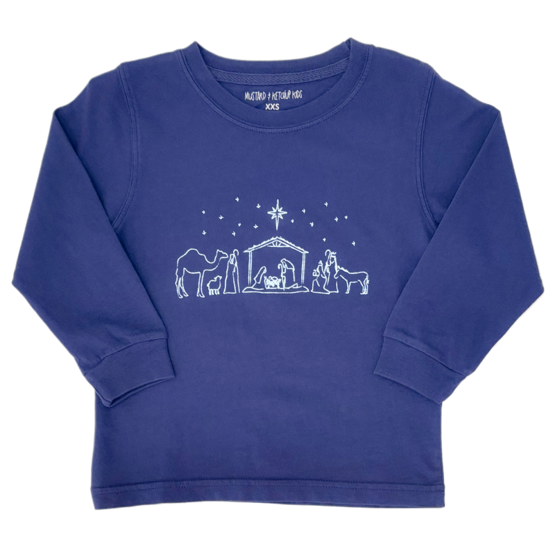 Mustard & Ketchup Mustard & Ketchup LS Navy Nativity T-Shirt