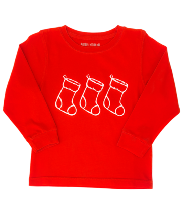 Mustard & Ketchup Mustard & Ketchup LS Red Stocking Trio T-Shirt