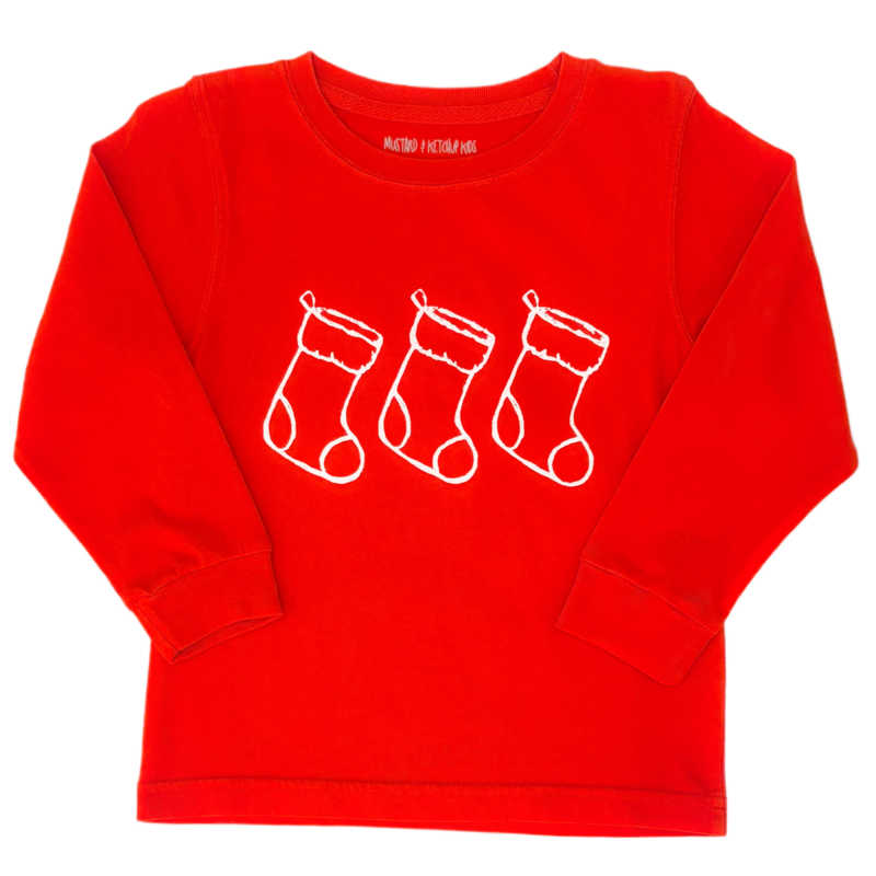 Mustard & Ketchup Mustard & Ketchup LS Red Stocking Trio T-Shirt