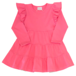 Squiggles Squiggles Hot Pink Ruffle Tiered Dress