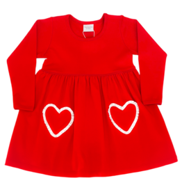 Squiggles Squiggles Red Heart Pocket Dress