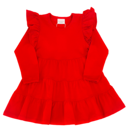 Squiggles Squiggles Red Ruffle Tiered Dress