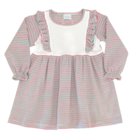 Squiggles Squiggles Holiday Stripe Yoke Dress