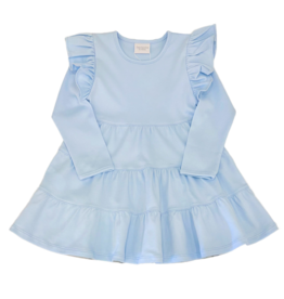 Squiggles Squiggles Blue Ruffle Tiered Dress