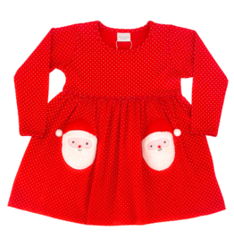 Squiggles Squiggles Red Polka Dot Santa Pocket Dress