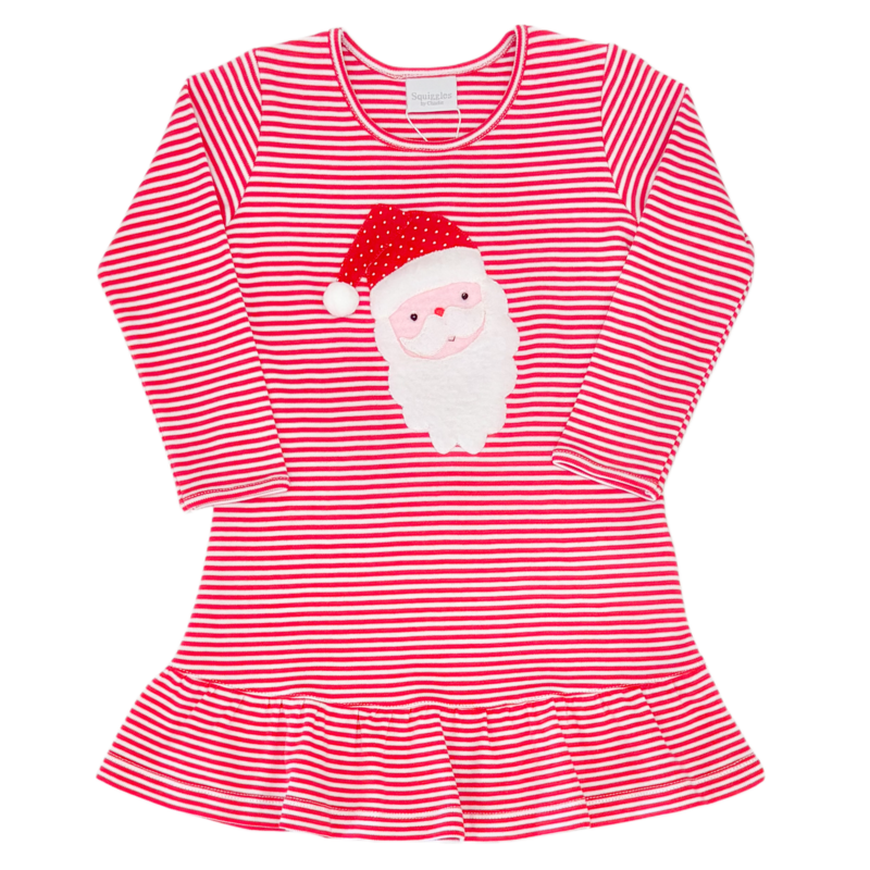 Squiggles Squiggles Red Stripe Santa Dress