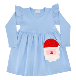 Squiggles Squiggles Blue Santa Pocket Dress
