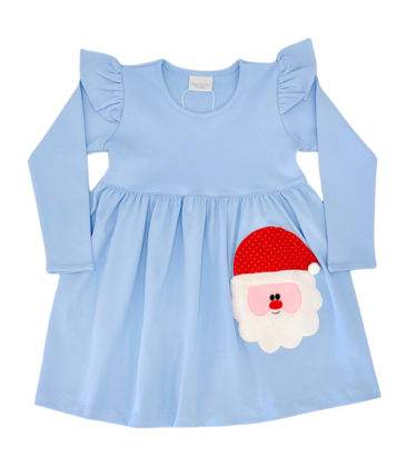 Squiggles Squiggles Blue Santa Pocket Dress