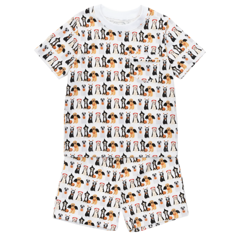 Lila + Hayes Lila + Hayes Charles Short Set - Halloween Pups