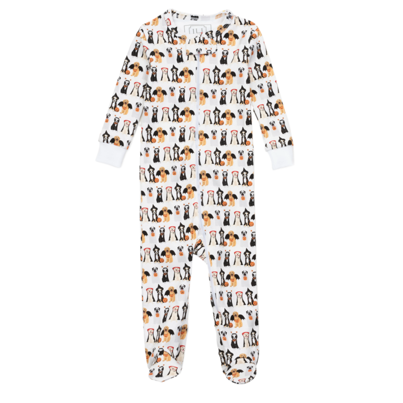 Lila + Hayes Lila + Hayes Parker Zipper Pajama - Halloween Pups