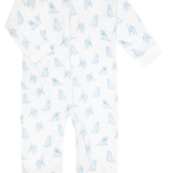 Nella Pima Nella Pima Blue Puppy Love Zipper Footie