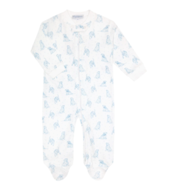 Nella Pima Nella Pima Blue Puppy Love Zipper Footie