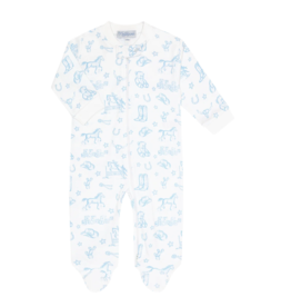 Nella Pima Nella Pima Blue Lone Star Toile Zipper Footie