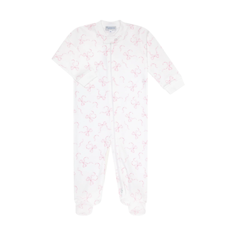 Nella Pima Nella Pima Charming Bows Zipper Footie
